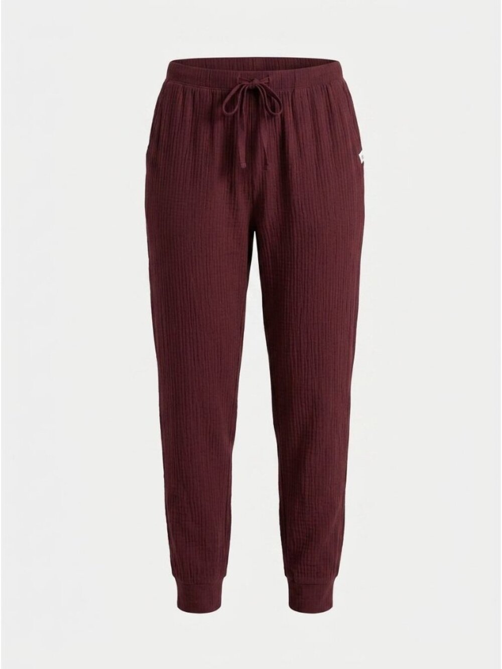 NWT GapBody Forever Favorite Joggers Sz L Burgundy Lounge Pants Drawstring